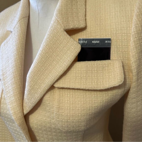 Vintage Wool Blazer Made in USA Blazer Business Suit Cream Petite Sz 2 Like New - Picture 5 of 12